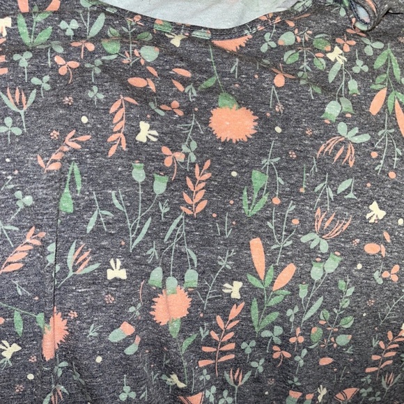LuLaRoe Green Pink Floral Boho Skater Dress - Picture 4 of 5